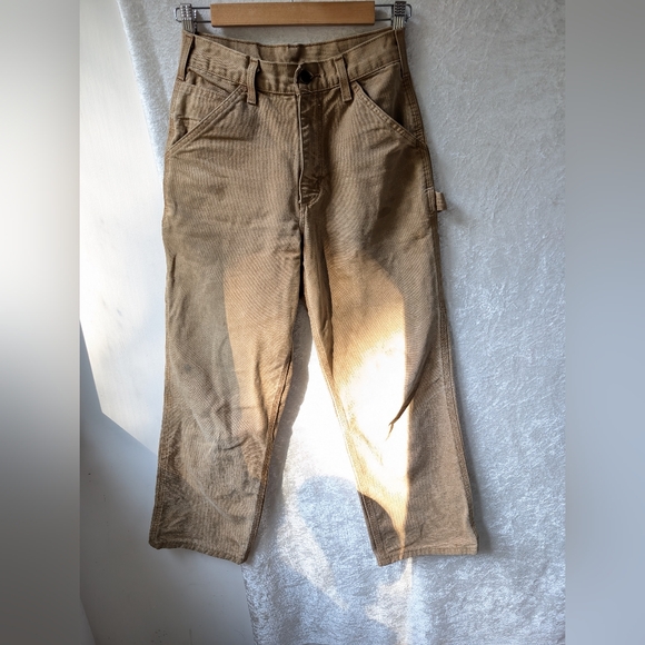Y28 14 Used BRN Carhartt Carpenter Pants Straight Women's Xs - Picture 3 of 7